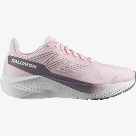 NEW SALOMON women's aero blaze running shoes in cradle pink / white / moonscape